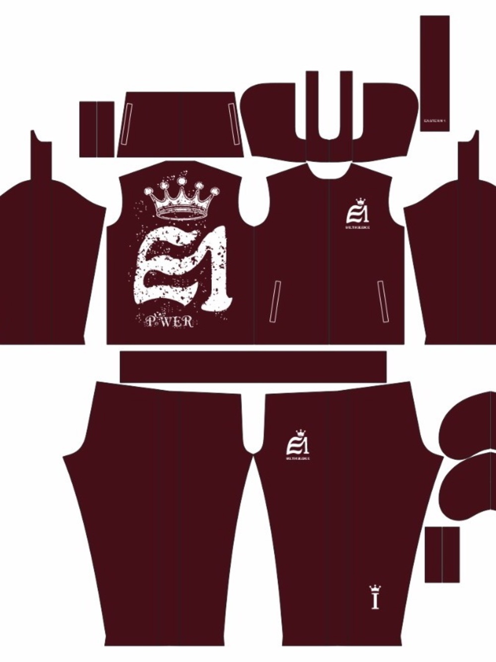 Kids Burgundy Hooded Jacket & Pants Set - Brand